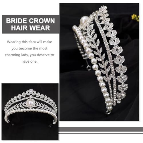 Tiara boda nupcial KICHOUSE para fijar el velo con elegancia y perlas 3