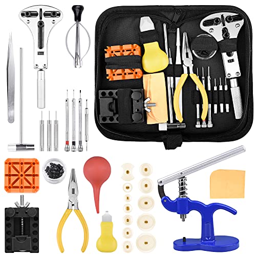 NOUVCOO Kit de Reparacion de Relojes Herramientas, Profesional de Barra de Resorte, con Abridor de Repara Pulsera de Relojes ET017 Cover