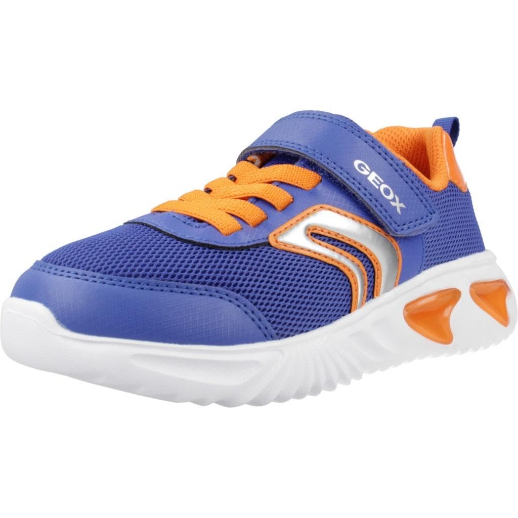 Geox Boys J Assister Boy C Sneaker, Royal Orange, 1 UK