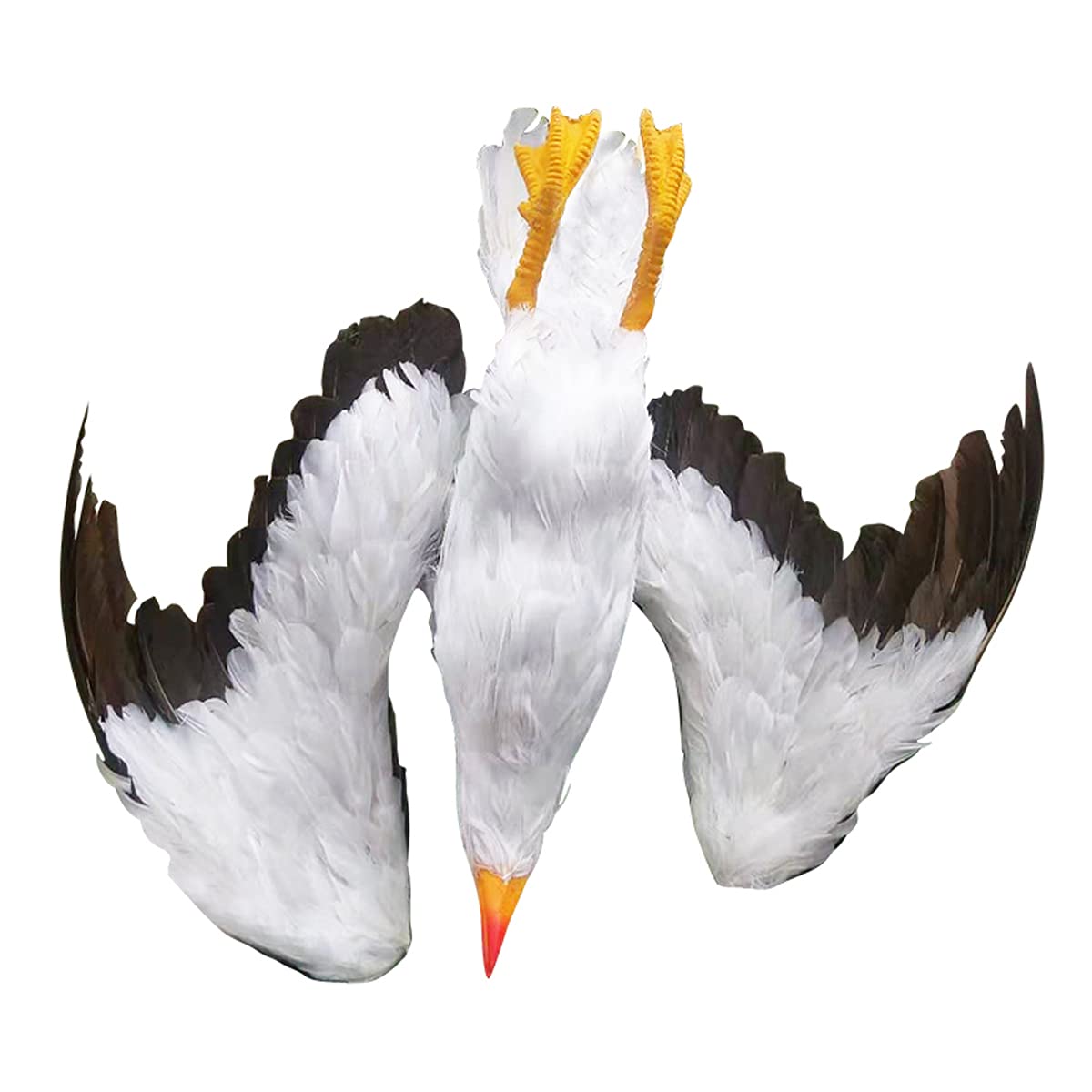 LIUYICRAFTLIUYICRAFT 18.5x18.5 inch(LXW) Lifesize Simulated Seagull Realistic Dead Seagull Combination with 95 feet Double Side Laser Tape, Gray+white