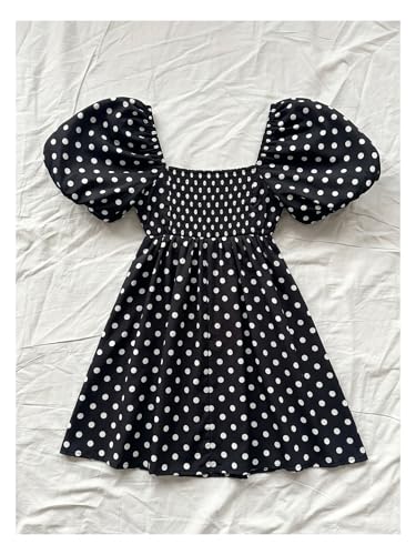 Image of Floerns Women's Floral Dress Puff Sleeve Dress Square Neck Summer Vacation Picnic Mini Dresses