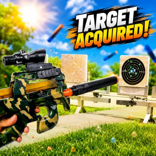 Image of Automatic Gel Blaster Toy Gun for Kids with Gel Blaster Balls Rechargeable Battery Operated Outdoor Electric Target Game Toys for Best Birthday Gift