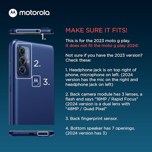 Image of Motorola Moto G Play (2023) Protective Case- Dusk Blue - Precision fit Shock Absorbing Cases for Enhanced Phone Grip, Style, Drop Protection for Your Moto G-Play 2023
