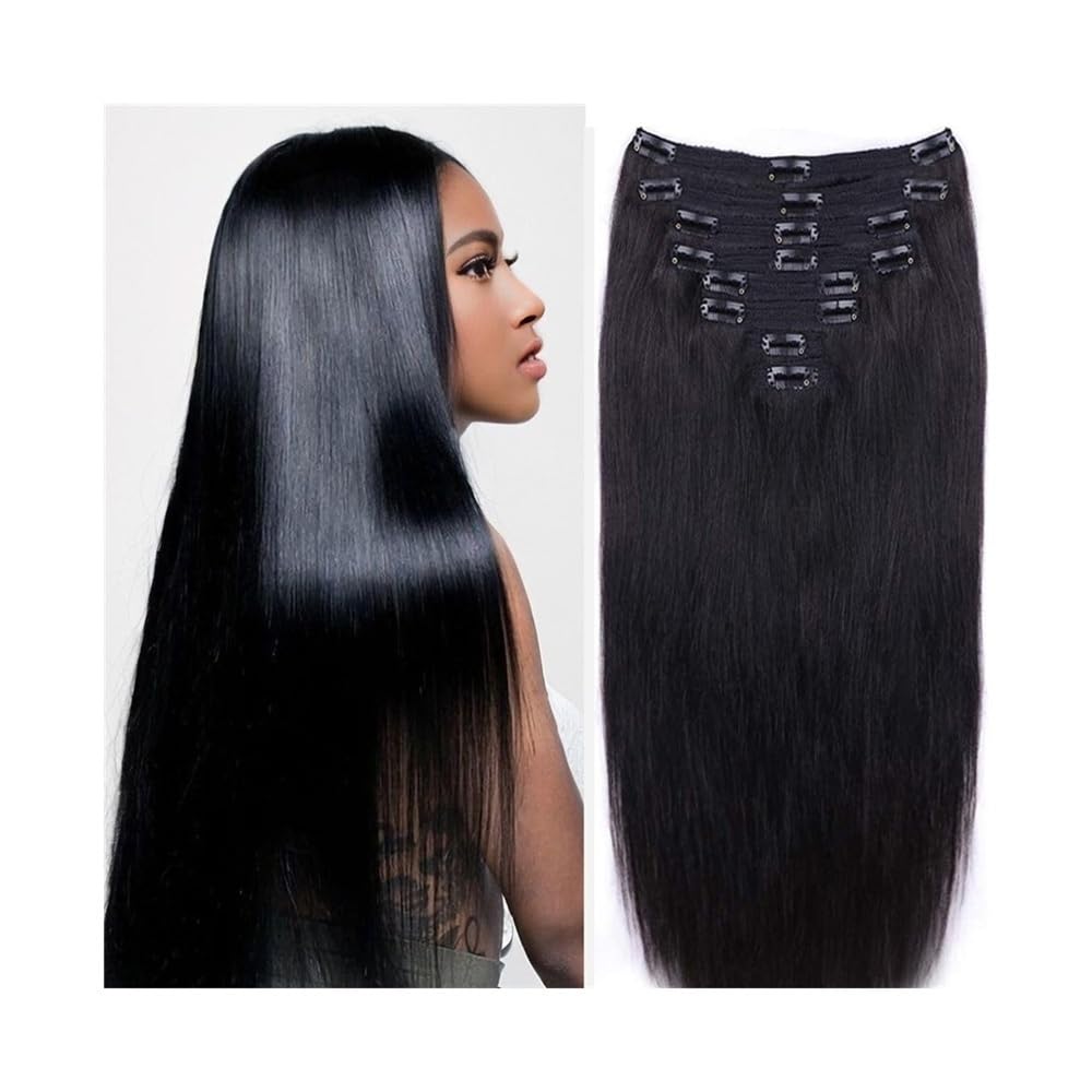 Extensiones de cabello con clip de una pieza recta de cabello humano de 10 a 26 pulgadas 8