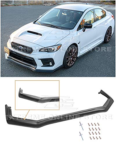 Replacement For 2018-2021 Subaru WRX & STi JDM CS Style Front Bumper Lower Lip Spoiler Ground Effects (Polypropylene - Primer Black)