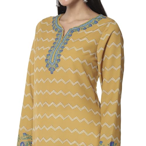 Image of BIBA Women Polyester Straight Printed Kurti
