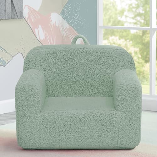 Image of Delta Children Sherpa Cozee Chair - Foam Kids Chair for Ages 18 Months and Up, Sage