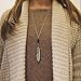 Produktbild Jovono Fashion Halskette Sweater Chain mit Federanhänger für Frauen und Mädchen (Silber)