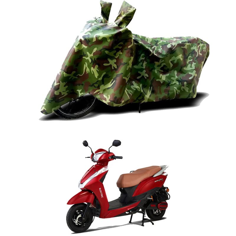 Image of 100% Water Resistant Bike Scooty Two Wheeler Body Cover Compatible for Ampere Magnus EX STD /UV-Rays /Heat Protection /Birds Dropping /Scratchproof /Dust Proof /Waterproof /All Varient[Green MJ]