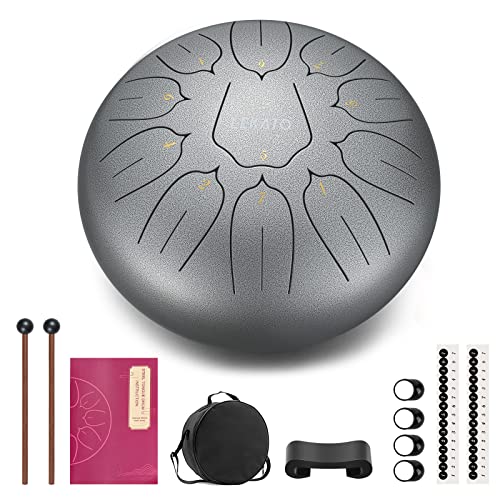 LEKATO Steel Tongue Drum, 10 Zoll 11 Tone D-Dur Zungentrommel Schlagzeug, Steel Pan Töne Schlaginstrument Hand Pan Drum für Meditation Yoga Klangheilung, Silber LEKATO Steel Tongue Drum, 10 Zoll 11 Tone D-Dur Zungentrommel Schlagzeug, Steel Pan Töne Schlaginstrument Hand Pan Drum für Meditation Yoga Klangheilung, Silber