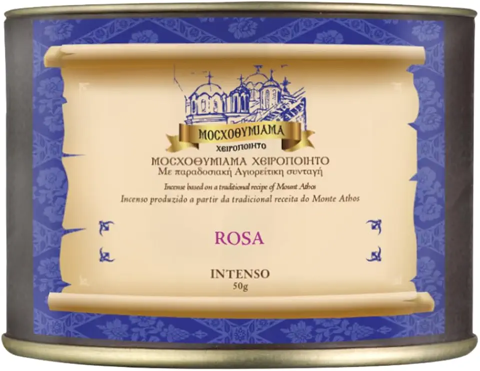 Incenso Grego Rosa Intenso Barrica 50g – Aroma Floral Sagrado, Purificação, Meditação e Energia Positiva para Ambientes e Orações