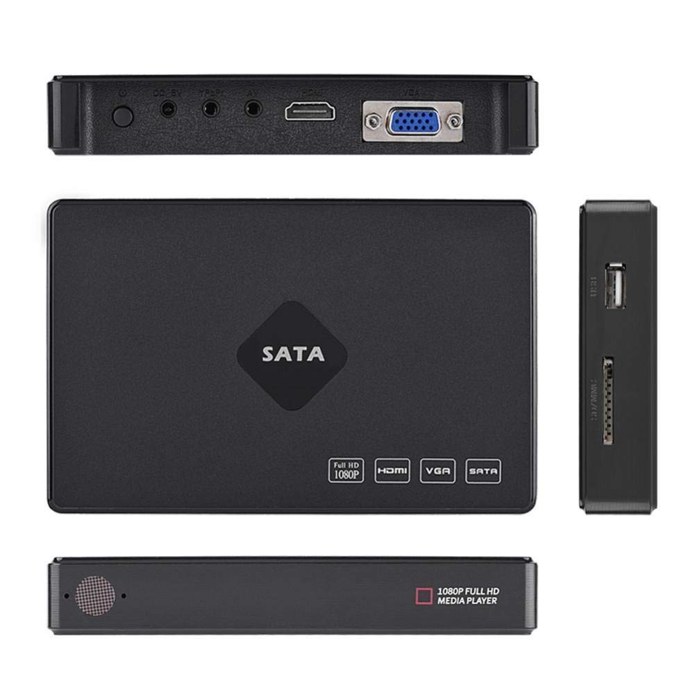 Odtwarzacz Multimedialny Full HD, 2,5-calowy Odtwarzacz z Twardym Dyskiem Full HD SATA 120G Pamięci Odtwarzacz Wideo z Obrazem Muzycznym z Technologią Dekodowania, do Telewizji(EU)