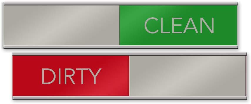 Clean/Dirty Slider Nameplate and Sign for Dishwasher (Red/Green, 10" x 2")