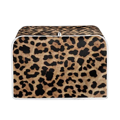 HUIACONG Leopard Print Toaster Oven Cover Brown Black Camo Toaster Cover 4 Slice Appliance Covers with Top Handle for Home Kitchen Decor Accessories