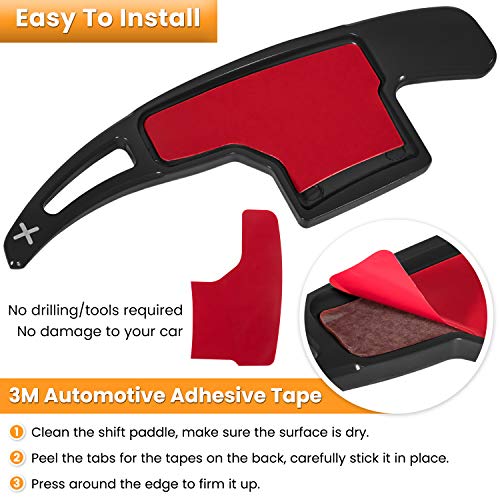 Image of Steering Wheel Shift Paddle Extended Shifter Trim Cover for Ford Mustang 2015 2016 2017 2018 2019 2020 2021 2022 2023 Interior Decoration Accessories Aluminum Alloy (Black 2PCS)
