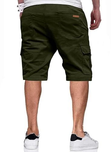 Jmierr Mens Casual Twill Cargo Shorts Cotton Drawstring Classic Cargo Stretch Short With 6 Pockets For Men thumb #1