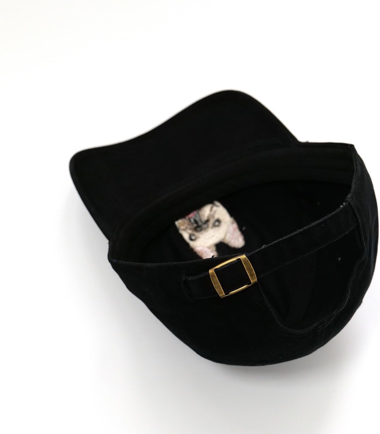 French Bulldog Baseball Cap, Embroidered Dad Hat, Black, 100% Cotton, Adjustable - Image 4