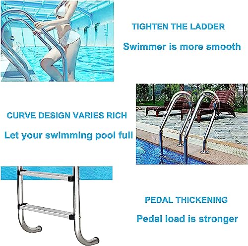 Escalera para piscina de 2 peldaños en acero inoxidable miniatura 5