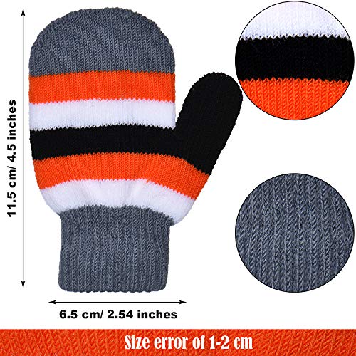 Syhood 12 Pairs Toddler Winter Mittens Stretch Full Finger Mittens Knitted Gloves Kids Warm Knitted Unisex Gloves for Baby Boys and Girls Christmas Giving2