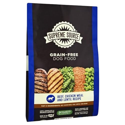 Supreme Source, Dog Food Super-Premium Beef Chicken Meal and Lentil Recipe, 176 Ounce