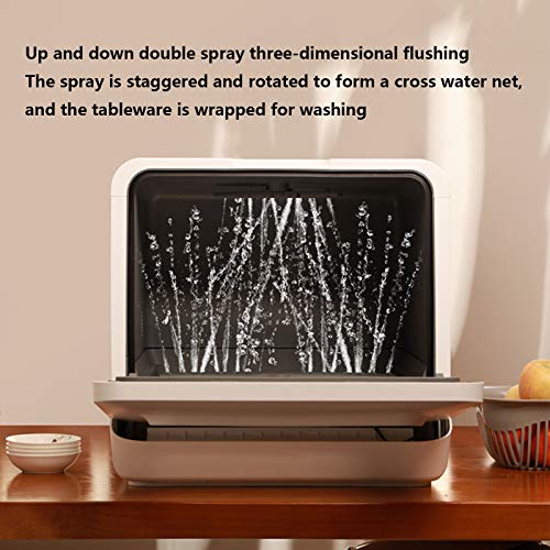 Tafelmodel Vaatwasser 6 Couverts, Home Vrijstaande Vaatwasser Energiezuinig Compacte Vaatwasser Installatie Vrij Aanraakbediening Met Uitgestelde Start, Schoon, Droog En Opslag 440 * 413 * 424 MM - Afbeelding 3