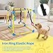 Liitrton Puppy Play Gym - Small Dogs Play Gym with 8 Hanging Toys, Indoor Puppy Jungle Gym with Interactive Dog Enrichment Toys, 19.5