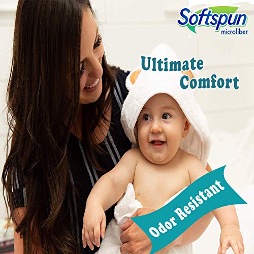 Image of SOFTSPUN Microfiber Baby Hand & Face Wipes 30x30 Cms 5 Piece Towel Set, 340 GSM (Multicolor) Super Soft & Silky for Hand, Face, Body - Hypoallergenic Sensitive Skin Wipes & Washcloths.