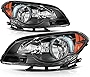 SCITOO Headlight Assembly Fits For Chevy For Malibu 2008-2012 headlamp in Black Housing Amber Reflector Clear Lens