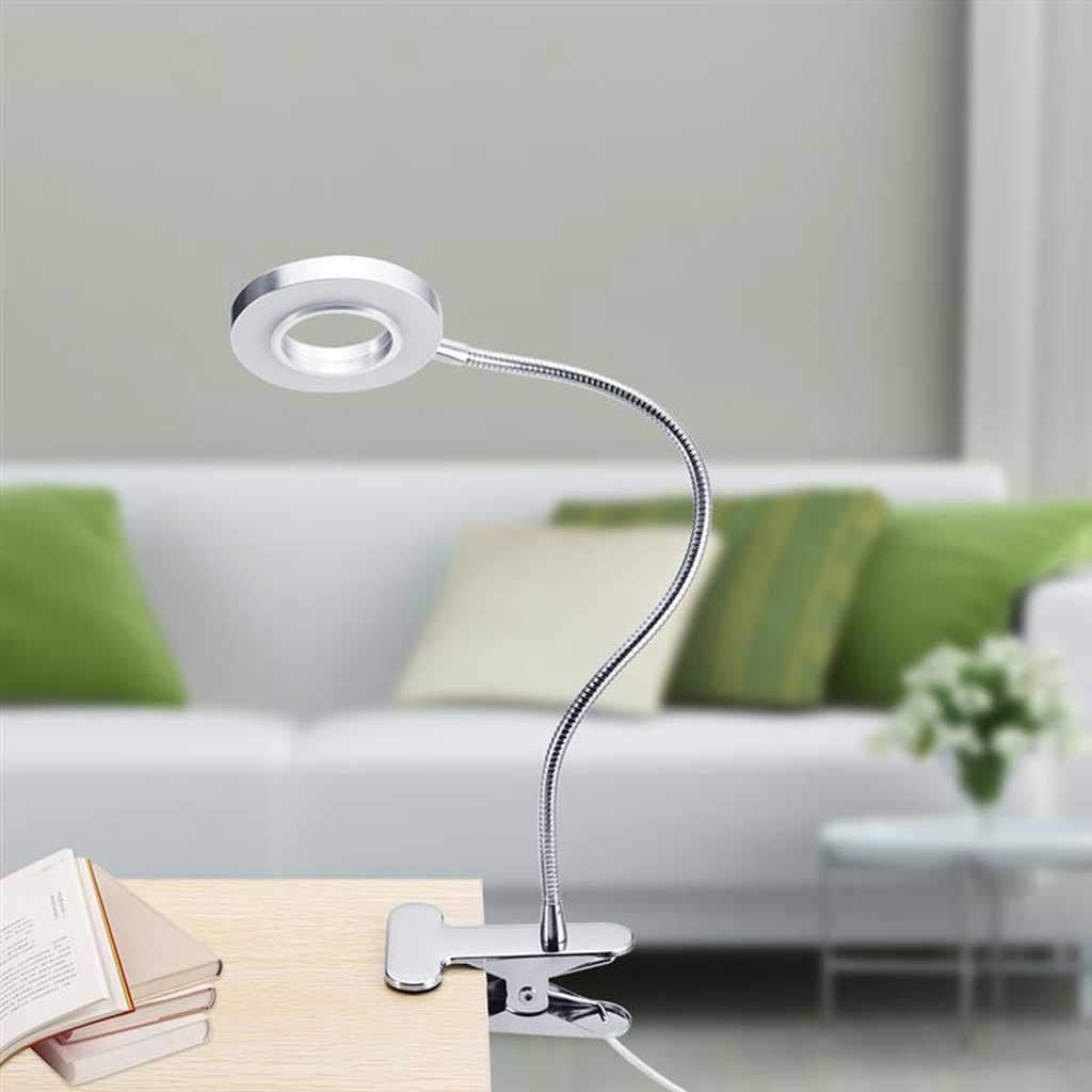 Lampka biurkowa Eye-Chrotect Night Light For Computer, E-Reader Lampa Dioletowa Lampa z zaciskiem Dimmable Reading Light Eye-Care Lampa stołowa USB architekt biuro (Color : A)
