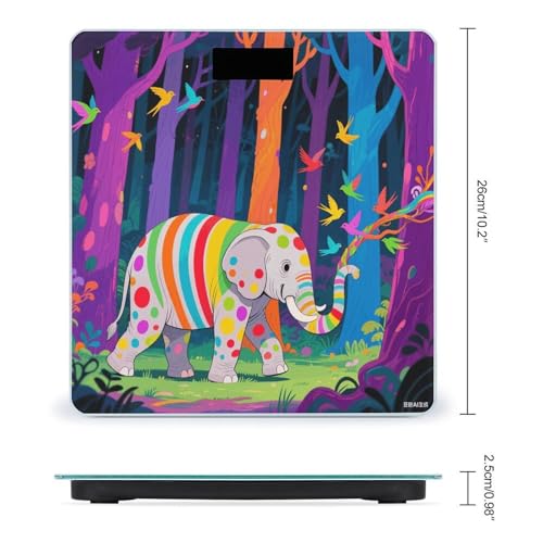 Báscula digital Colorful Forest Elephant para baño hasta 400 lb miniatura 2