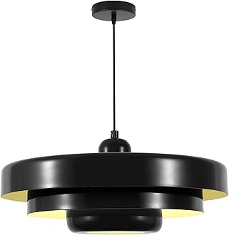 Black Dome Pendant Light, 17.7" Adjustable Nordic Flush Mount Chandelier for Kitchen Island Over Sink, Contemporary Farmhouse Dining Room, Bedroom Lighting