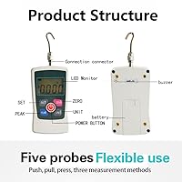 Vista 4 de Digital Force Gauge Push and Pull Tester of 4 Measurement Units, High Accuracy Gauge Tester with 3 Measurement Modes for Electronic Appliances