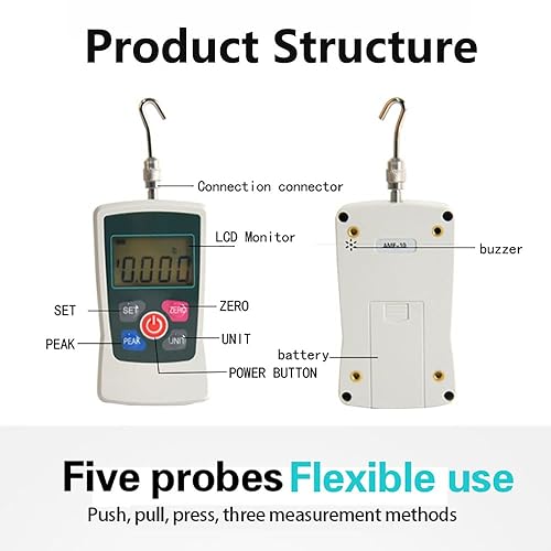 Miniatura 4 de Digital Force Gauge Push and Pull Tester of 4 Measurement Units, High Accuracy Gauge Tester with 3 Measurement Modes for Electronic Appliances,