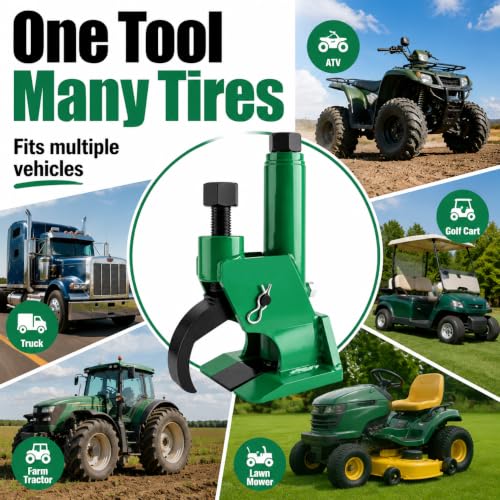 Image of Manual Tire Bead Breaker, Adjustable Hammer Tires Changer Fit for 38 and 42 inches Tire Operation, ATV, Golf Cart, Tractors, Trucks, Heavy Duty Tires Repair (Green(Manual))