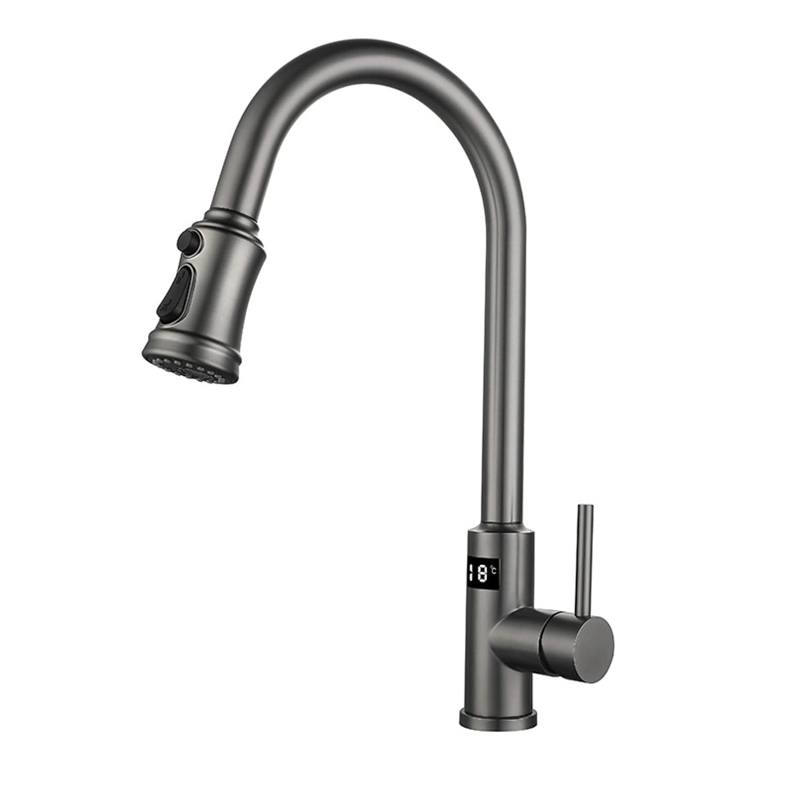 HADECOLL Touch Sensor Pull Out Kitchen Faucets Swivel Stainless Steel Hot And Cold Water Single Hole Kitchen Sink Touch Faucet Gray