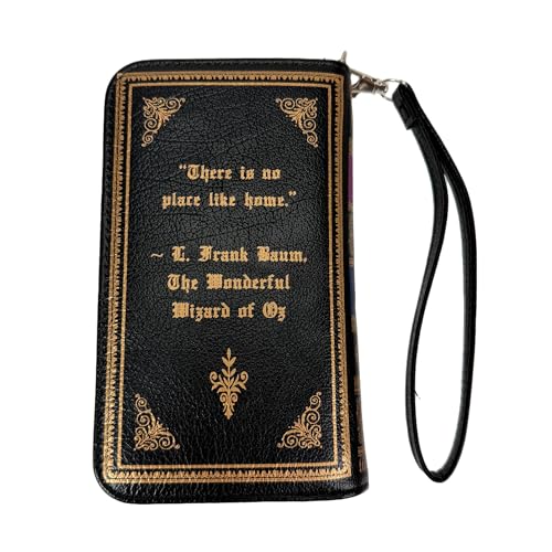 Image of Things2Die4 Women's Bifold Wallet Wizard of Oz Book Wristlet, Brown 7 Inch