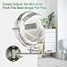 GREENFROM Rechargeable Wall Mounted Makeup Mirror Brushed Nickel, 8.5'' Magnifying Mirror with Lights Double-Sided 1X/10X 360° Rotation Extension Bathroom Shaving Mirror with Foldable Arm