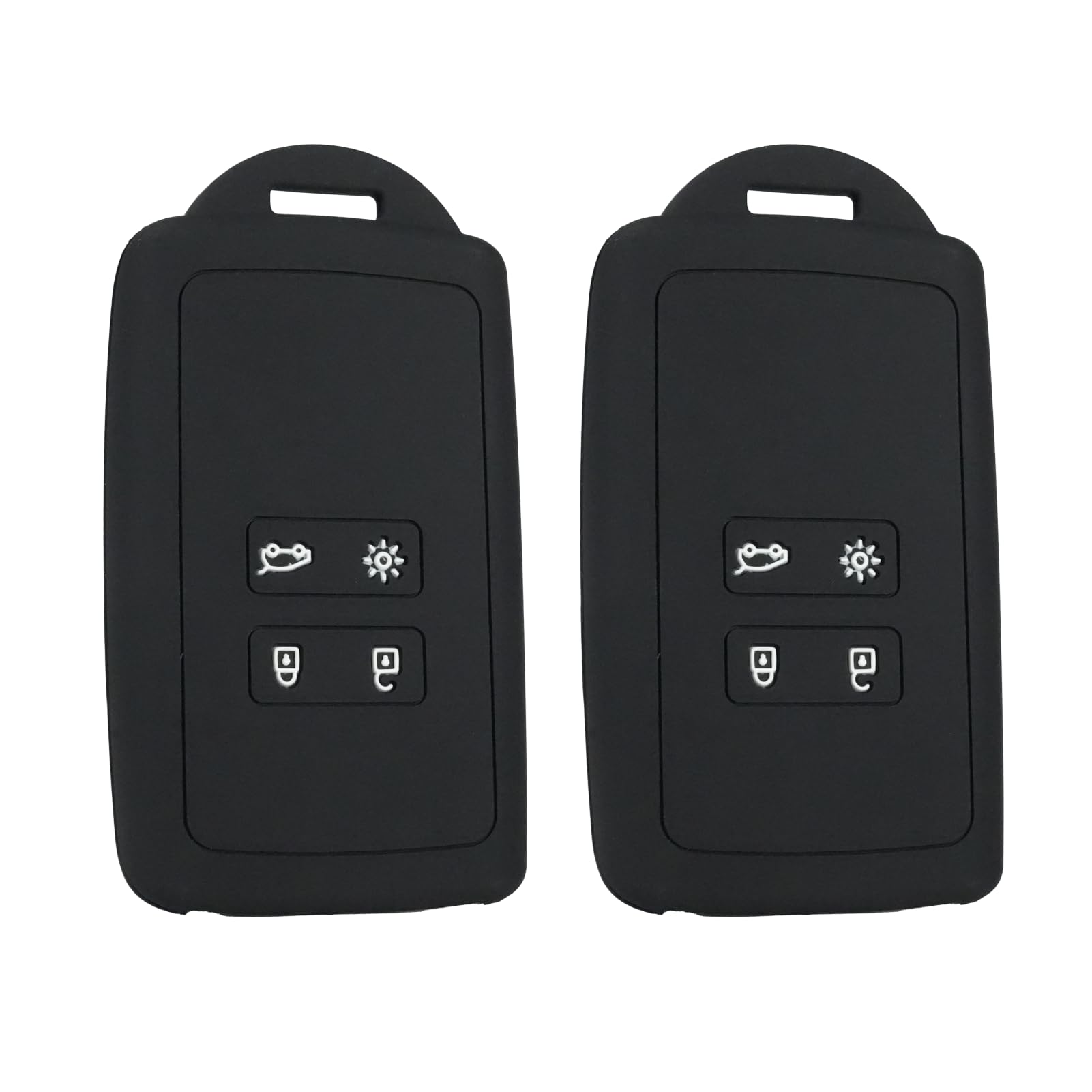 Yerozhui for Renault Schlüsselhülle,TPU Silikon Autoschlüssel Hülle, Kompatibel Mit Renault Kadjar Dacia Schlüssel Hülle,Schlüsselhülle 4 Tasten (Schwarz-2 Stück)