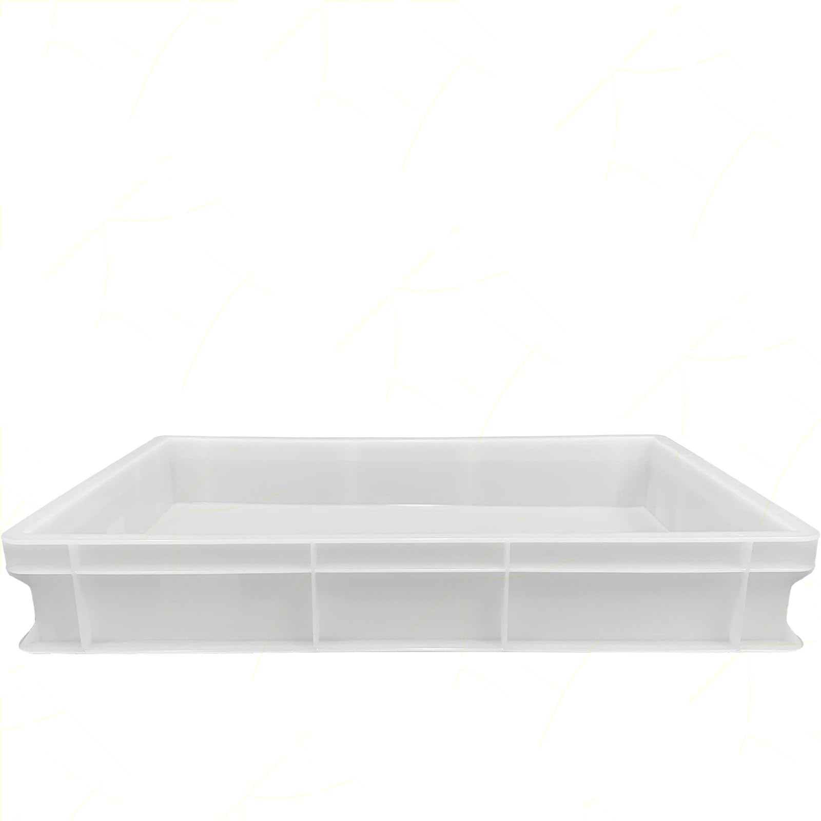 Sicignano Casalinghi Vaschetta Cassetta Service per Impasti 60x40x10h cm con Fondo e Pareti Chiuse, Capacità 19 litri, Impilabile, Bianco, Polietilene Alimentare Lavabile in Lavastoviglie