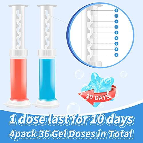 NATRUTH Toilet Cleaning Gel, 4PCS Toilet Bowl Gel Flower and Ocean Fragrance 36 Dose, Refreshing, Keep Clean and Long-lasting Fragrance For Toilet Bowls,Toilet Basins and Sinks (Flower and Ocean)