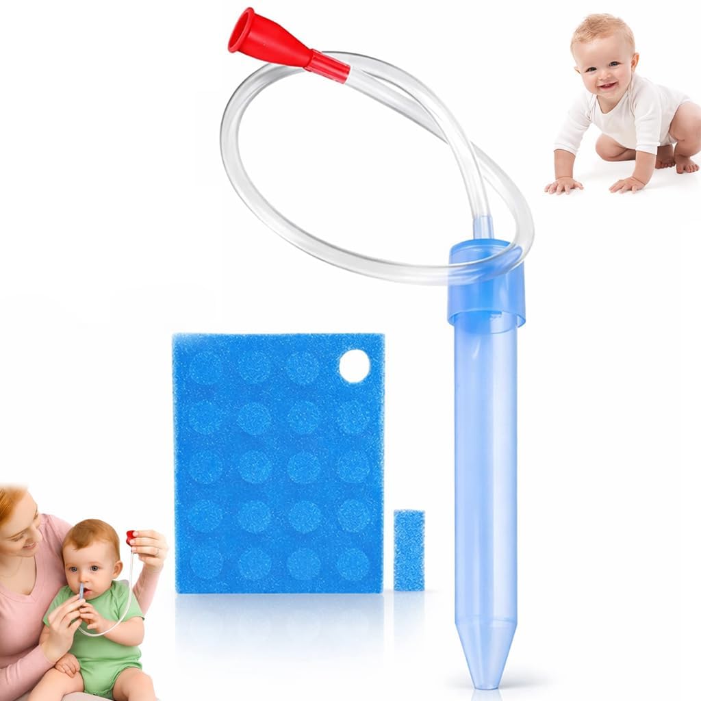 AVNISH Manual Parent-Suction Baby Nose Cleaner - Soft Non-Invasive Silicone Nozzle, Reusable & Portable Graduated Transparent Liquid Measurement Mucus Collection Tube, 20-Pack Hygiene Sponge Filter-image-13