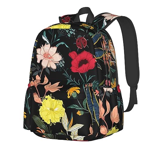 Sac à dos floral bohème étanche et léger avec grande capacité