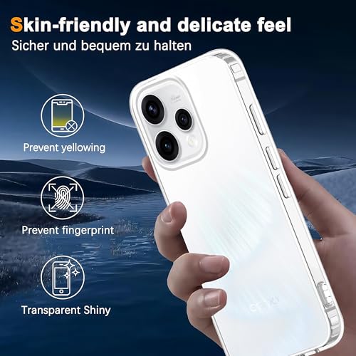 Image of Amazon Brand - Solimo Compatible with Oppo Reno 15 5G Case Cover Transparent Non-Slip Hard PC Shockproof Bumper Protective Back Cover - Clear