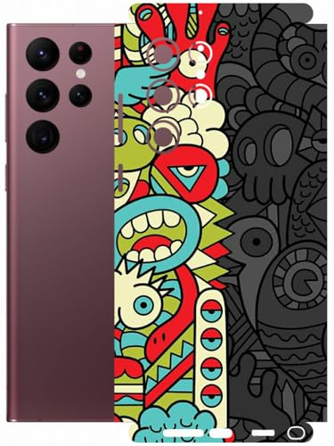 Image of AtOdds - Full Body Back Screen Guard Protector Film - Lamination Wrap Skin Sticker Compatible with Samsung Galaxy S22 Ultra | Scratchproof Matte Finish (Graffiti50)