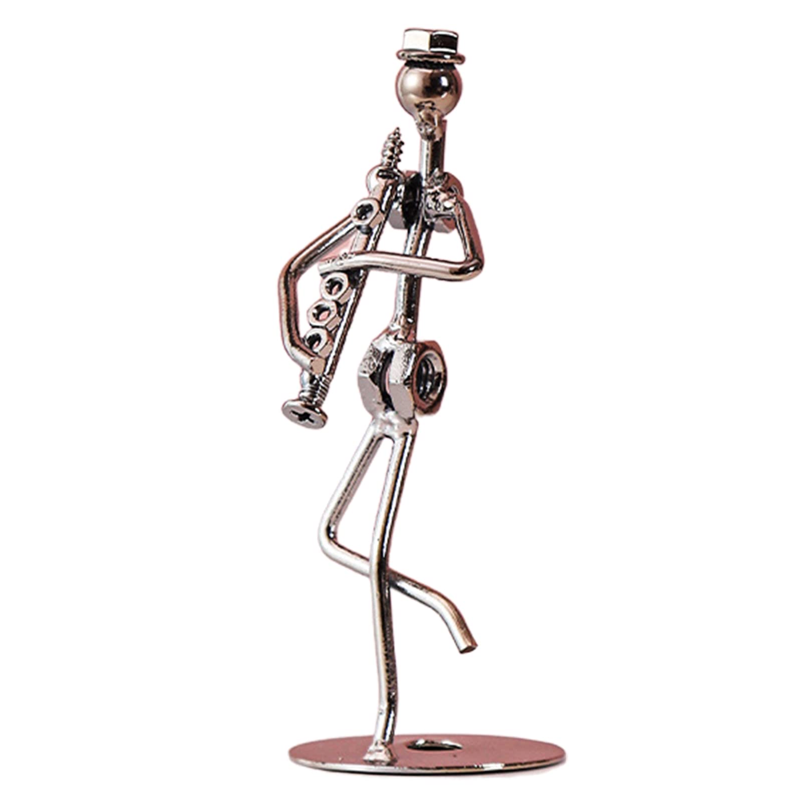 Luojuny Art Musician Creative Music Band Crafts, Decorative Ornament Collectible Figurine, Man Handicraft Decoration Iron Statue/Figurine for Home Desk Decor Birthday Library Office Gifts Clarinet