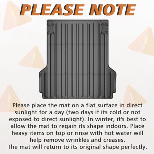 Image of TripleAliners Truck Mat Compatible with 2022-2026 Ford Maverick Hybrid & Gas 4.5FT Accessories, Truck Bed Mat Heavy Duty Custom Fit All Weather Protection TPE Pickup Liner