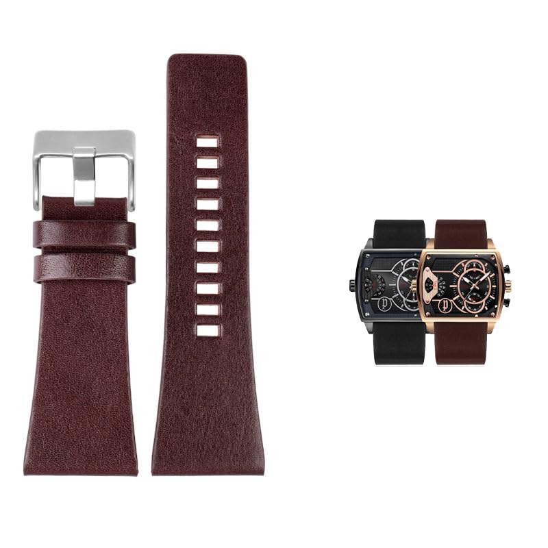 Bracelet montre cuir beige 24mm style urbain chic pour Diesel DZ1405 DZ4386