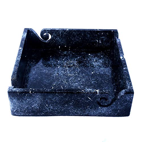 Image of Solid Dark Handmade Crafted Wooden Portable Antique Yarn Storage Bowl Tray - Holder for Knitting Crochet Hook Accessories - Multipurpose Organiser (Granite, 10 inch x 10 inch x 2.5 inch)