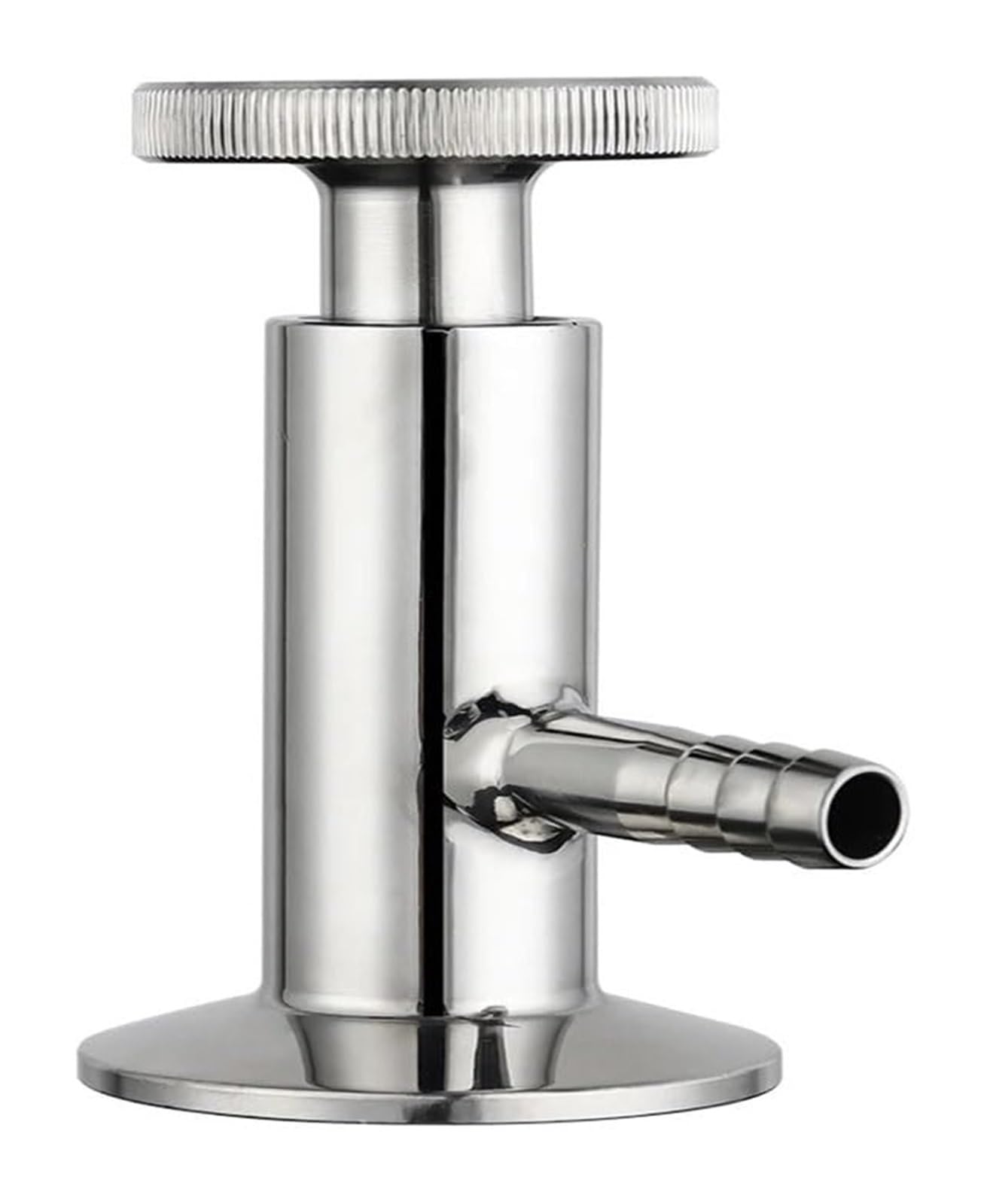 Ferrule Needle Valve,Sample Valve, 1.5'' Tri Clamp Sanitary Sampling Valve Ferrule OD 50mm & 10mm Hose Barb Tri Clover Pipe Fitting, 1PCS
