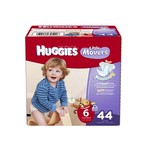Huggies Little Movers Diapers, Size 6, 44 Count (packaging may vary)